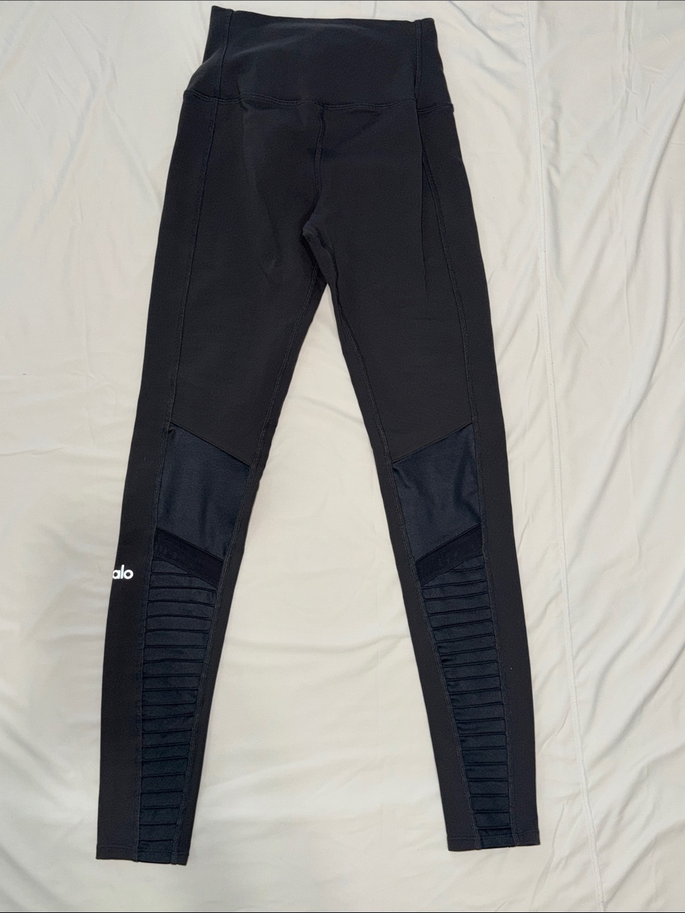 ALO Yoga Black Ribbed-Panel High-Waist Jeggings - Picture 7 of 8